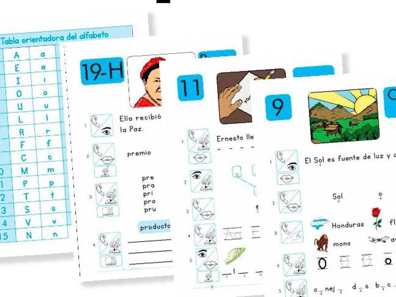 Los contenidos tienen como objetivo realizar estudios de letras vocales, asociar números con letras y hacer combinaciones silábicas.