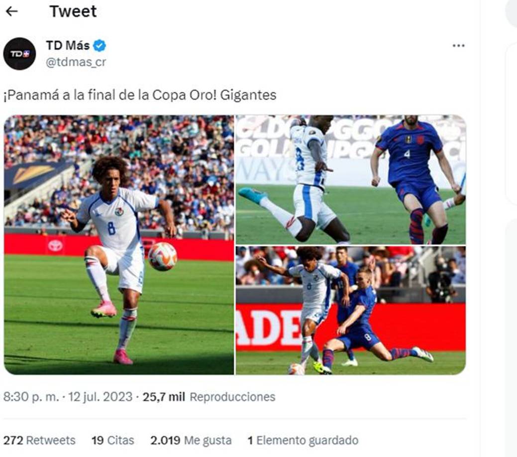 En Costa Rica también felicitaron a los panameños.