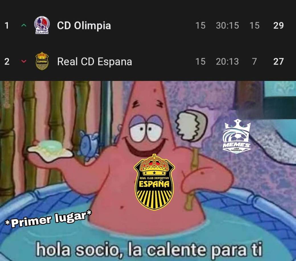 Memes: burlas al Real España tras perder el liderato ante Olimpia... ¿Y Motagua?