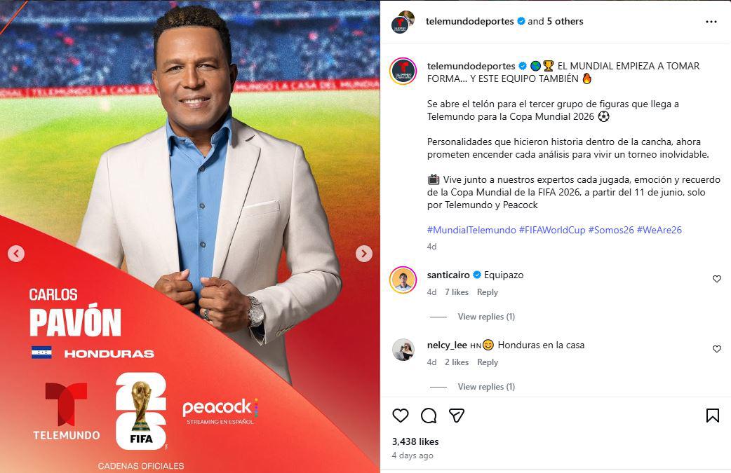 Carlos Pavón tendrá nuevo trabajo en EUA: lo que hará para el Mundial 2026