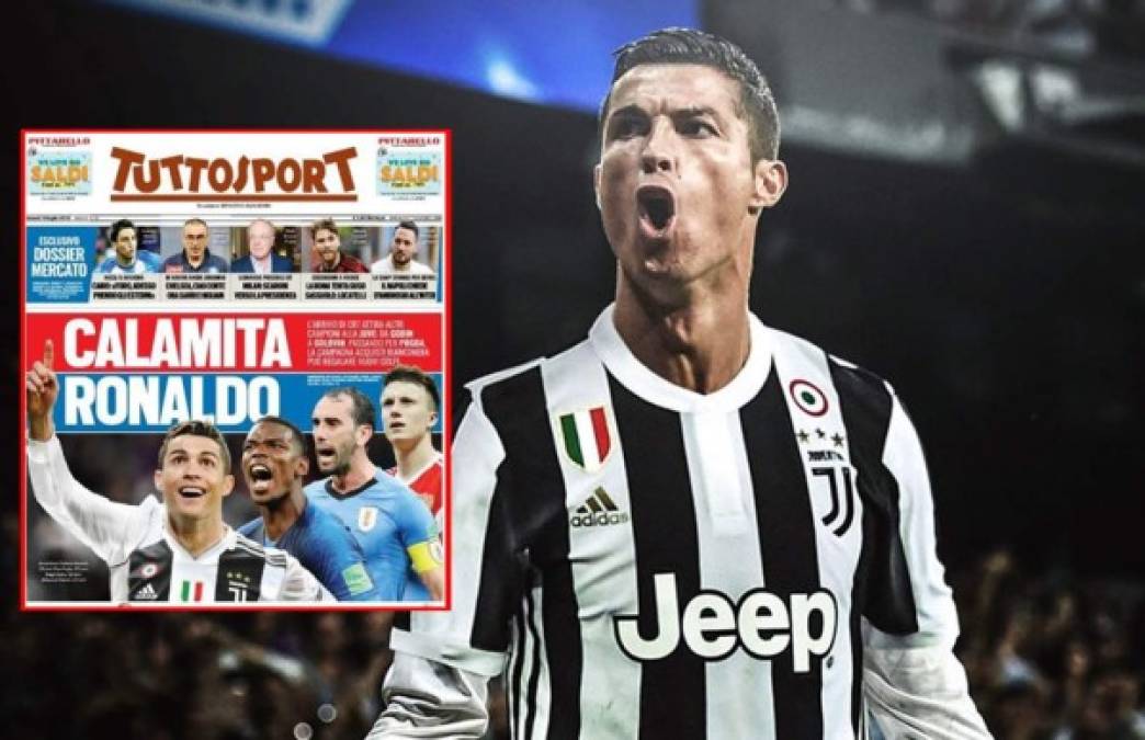 La Juventus no se conforma con el fichaje de Cristiano Ronaldo y quiere armar un equipazo a su alrededor. 'Tuttosport' publica tres nombres: Diego Godín, Paul Pogba y Aleksandr Golovin. Para rematar la faena, Il Corriere dello Sport también publica en portada el presunto interés juventino por el brasileño Marcelo del Real Madrid.