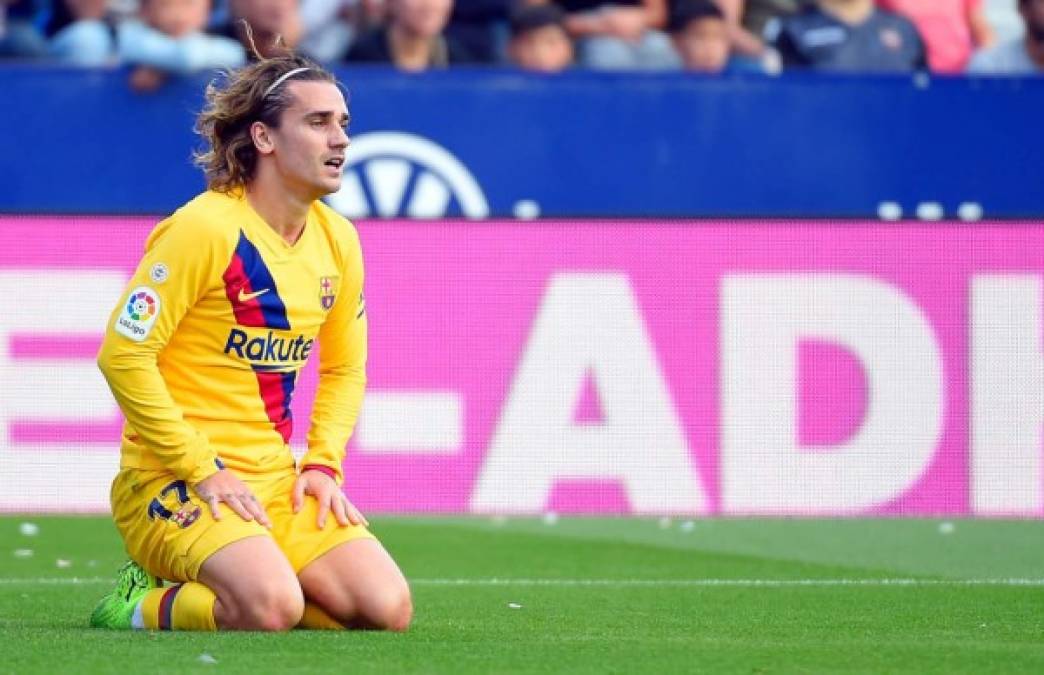 Antoine Griezmann se lamenta tras perderse una oportunidad contra el Levante.