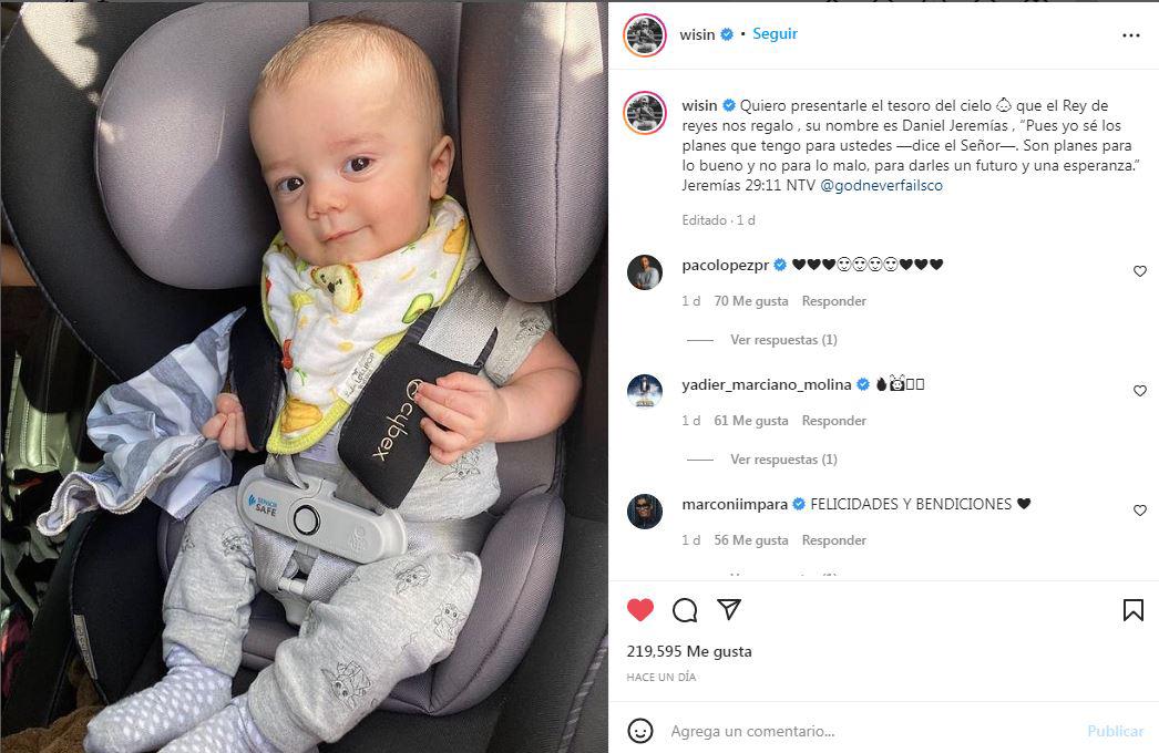 Daniel Jeremías es el tercer hijo del cantante del género urbano. El pequeño nació el pasado mes de noviembre.