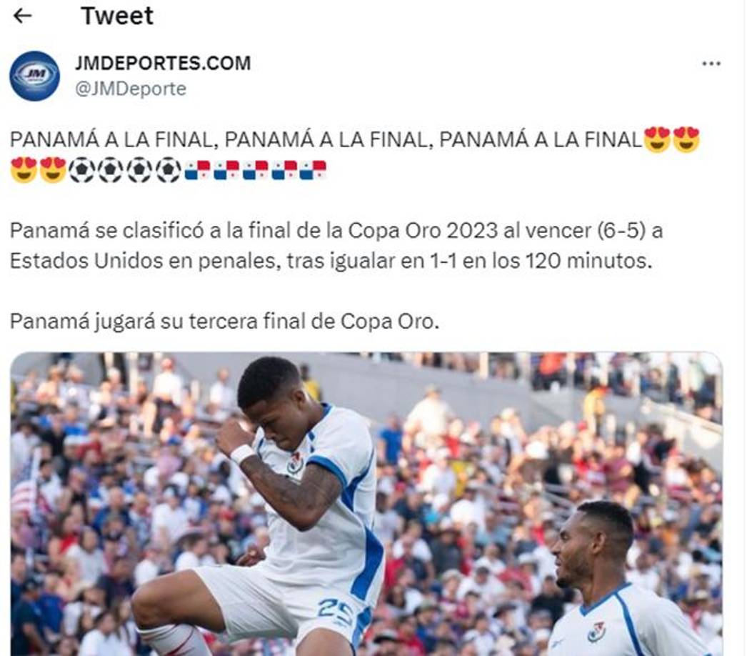 La prensa de Panamá celebró a lo grande el pase a la final de la Copa Oro 2023. 
