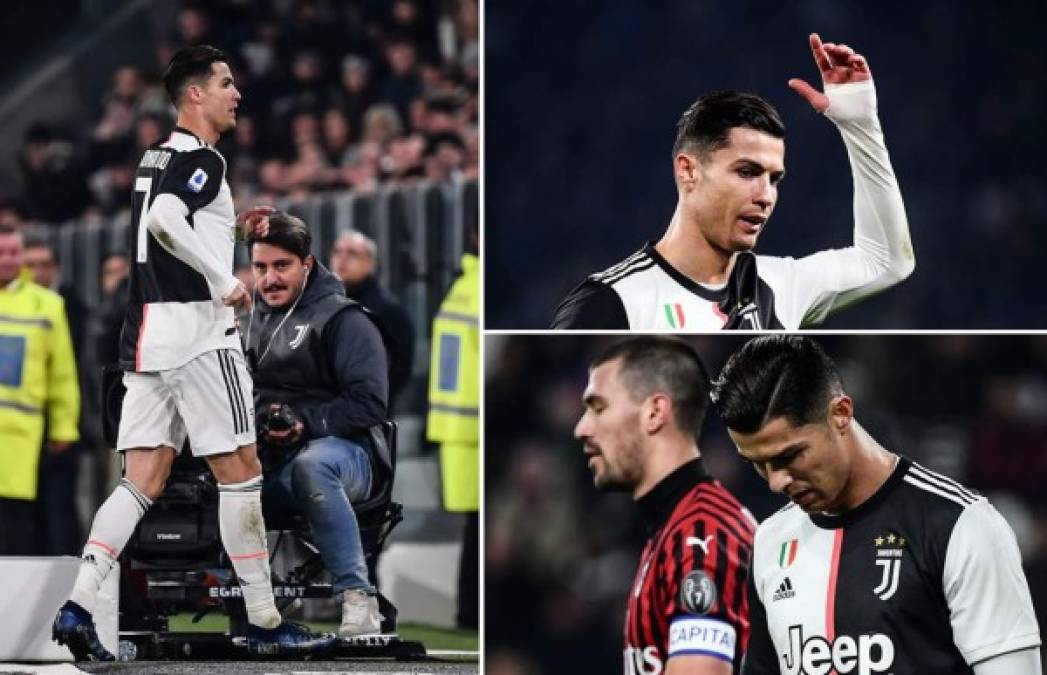 Cristiano Ronaldo se volvió a molestar por salir de cambio en partido de la Juventus contra el AC Milan y esta vez se fue directamente a los vestuarios.