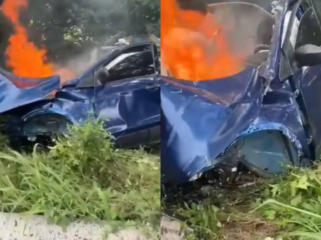 Hombre muere carbonizado en su carro tras impactar contra un árbol en ...