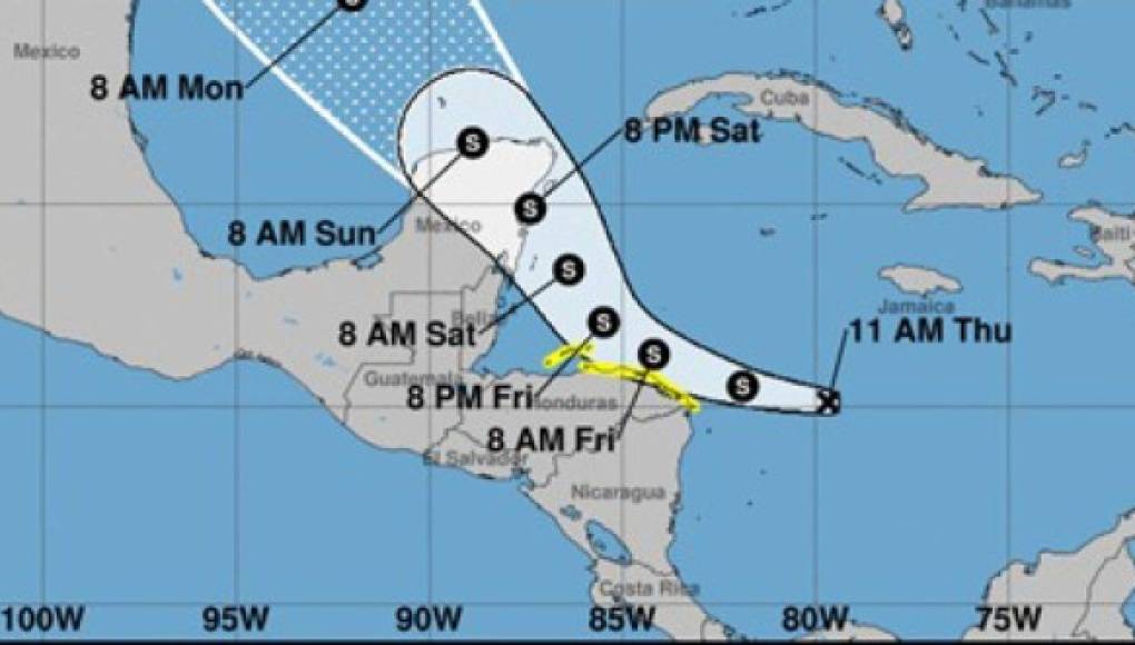 Depresión tropical Catorce avanza hacia Honduras