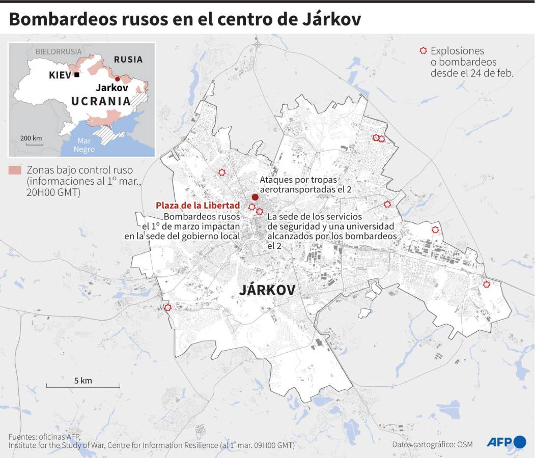 Tropas rusas aterrizan en Járkov y anuncian toma de ciudad en el sur de Ucrania
