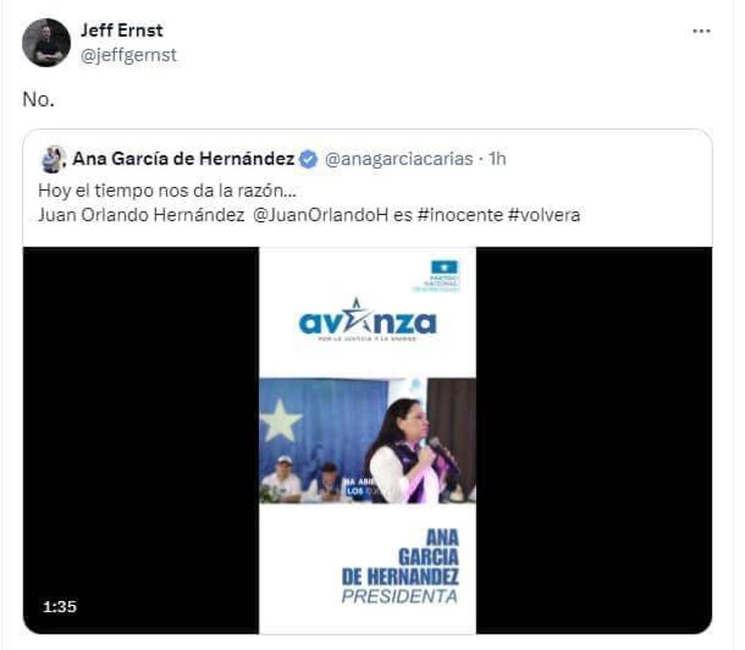 Respuesta del periodista Jeff Ernst.