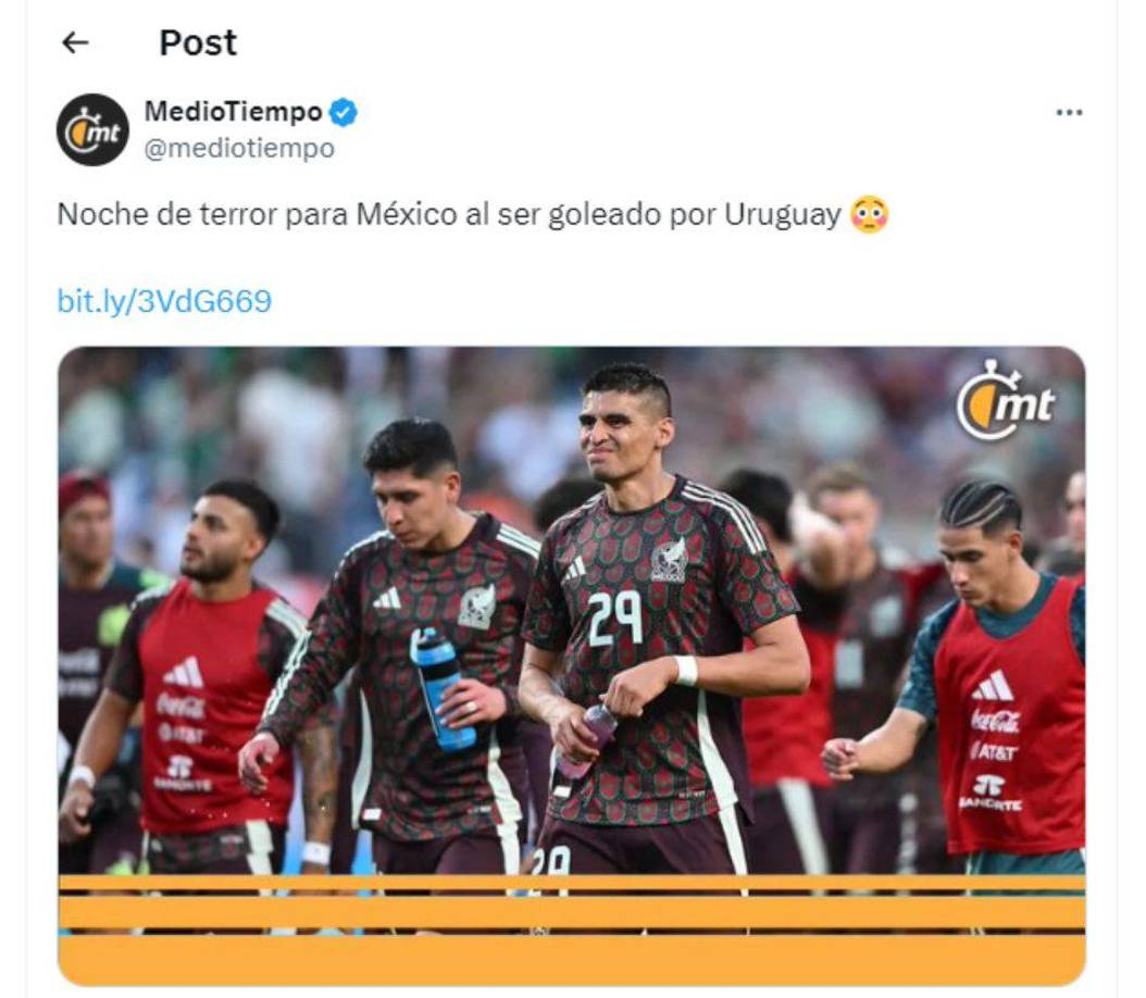 ”Noche de terror para México”, señalaron en Medio Tiempo.