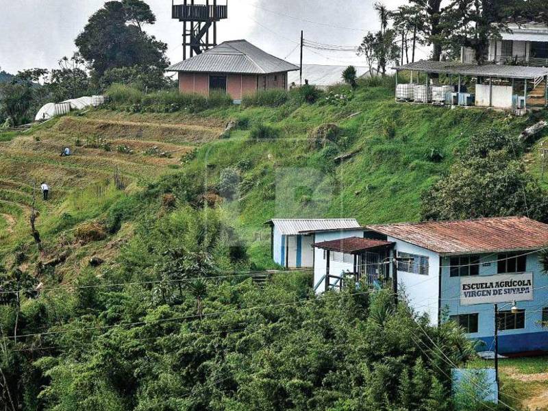 La escuela está en medio de una comunidad que se caracteriza porque los productores trabajan con conservación de suelo..