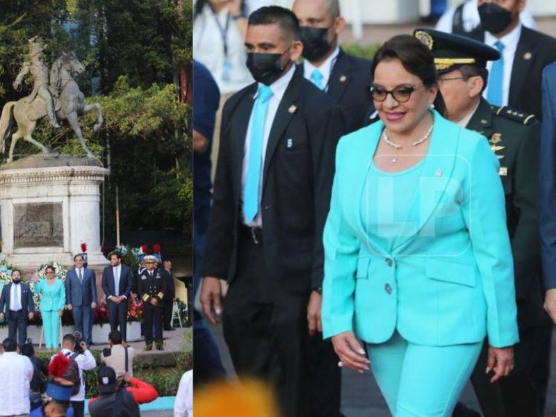 La presidenta de Honduras brindó un discurso en el Estadio Nacional.
