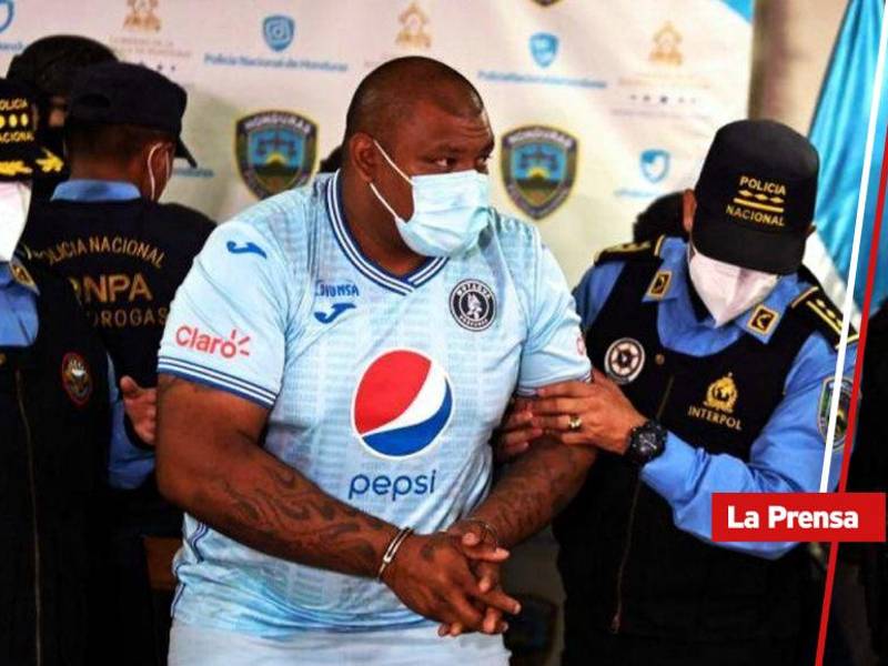 Rodas Ramírez, el día de su captura, presentado en Tegucigalpa por autoridades hondureñas.