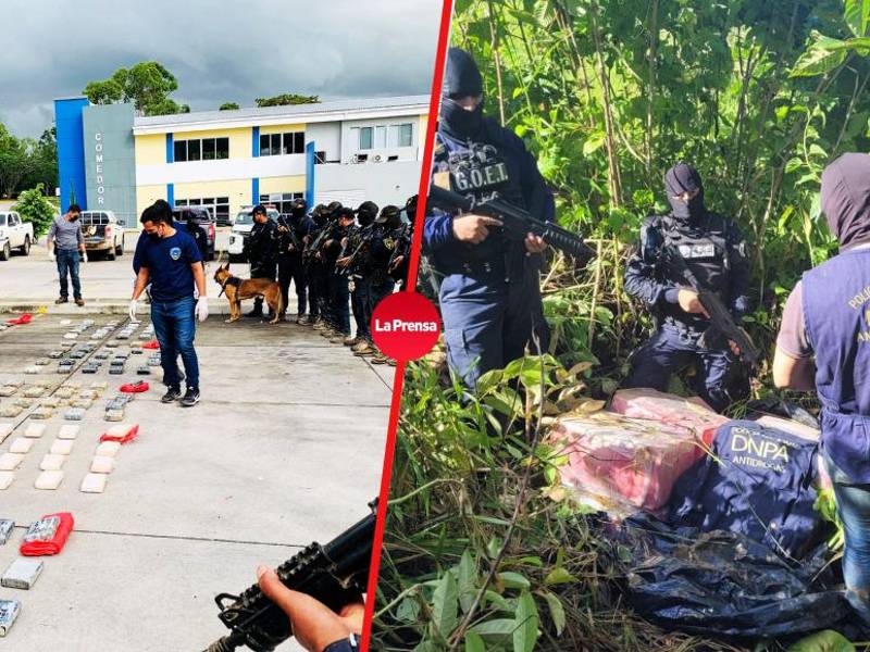 120 paquetes de supuesta cocaína decomisó la Policía Nacional en una hacienda en Iriona, Colón.