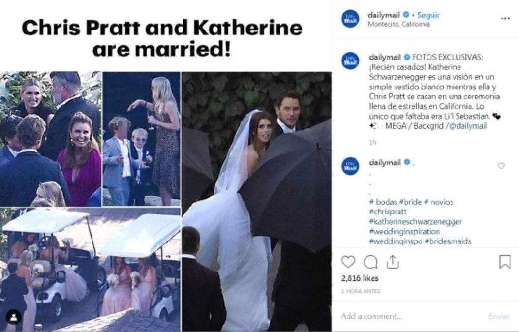 Según varios medios la pareja se habría casad en una ceremonia íntima en donde estuvieron presentes varios famosos, incluidos los padres de Katherine, Maria Shriver y Arnold Schwarzenegger.