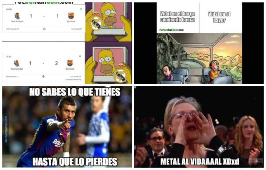 El Barcelona sufrió para ganar a la Real Sociedad en Anoeta y los memes se burlan del Real Madrid.