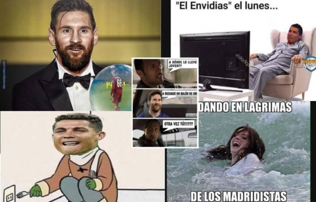 Los divertidos memes que dejó la premiación a Lionel Messi con su sexto Balón de Oro. Las burlas le llovieron a Cristiano Ronaldo.