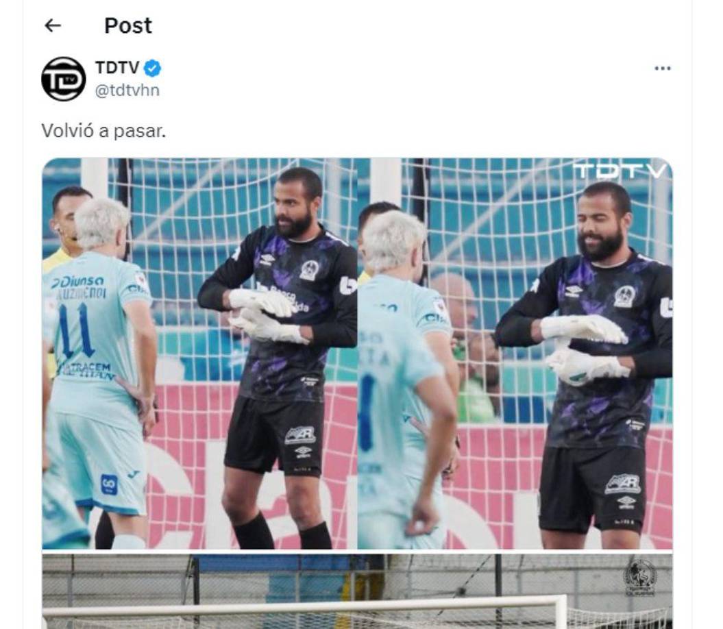 TDTV recordó que Auzmendi falló por segunda ocasión un penal ante Edrick Menjívar.