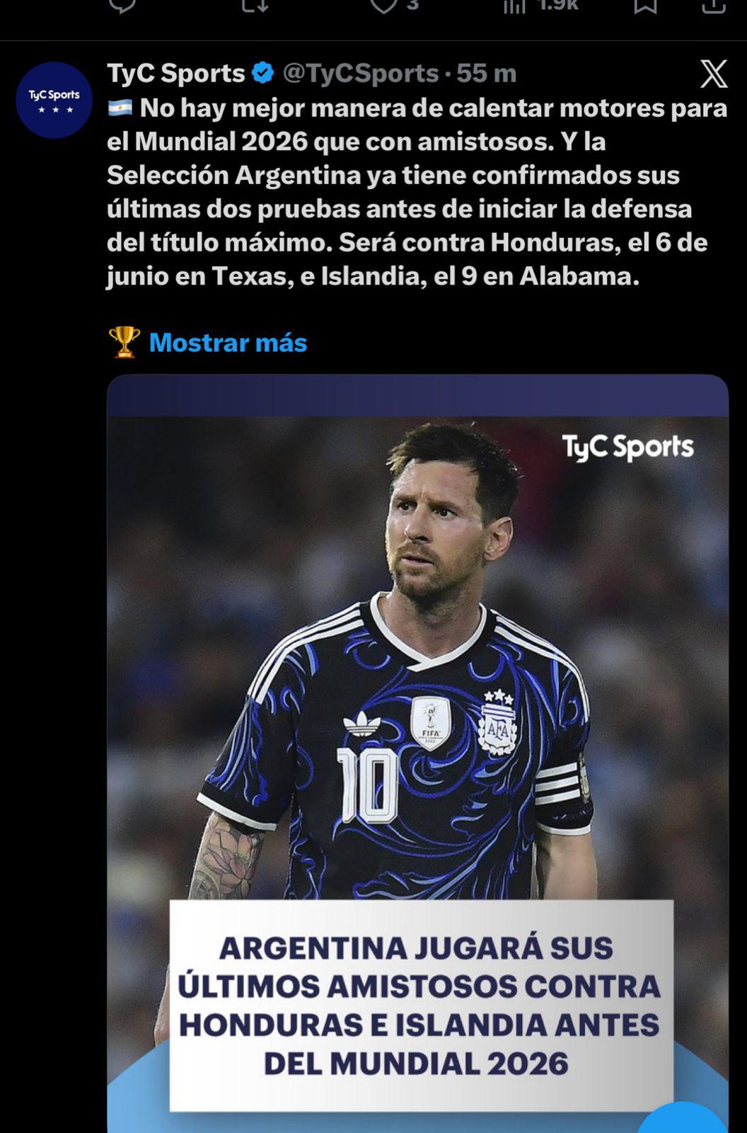 Esto dicen en Argentina por el amistoso vs Honduras; lanzan advertencia