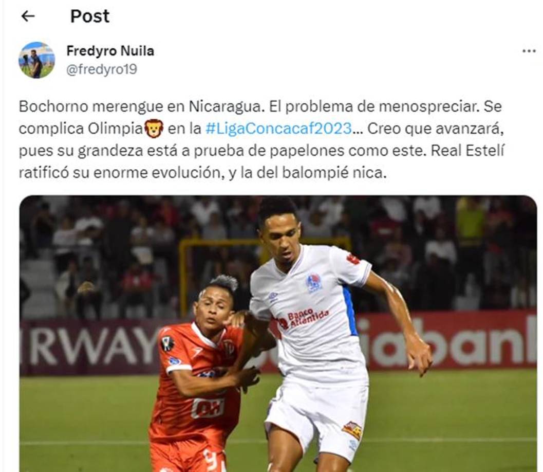 Frey Nuila de Tigo Sports lo calificó de “bochorno” la derrota del Olimpia.