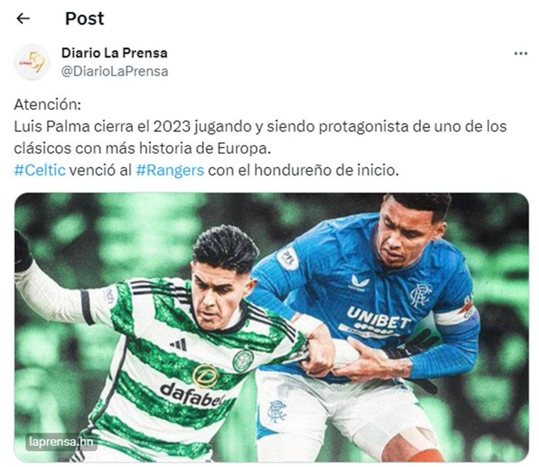 En Honduras estuvimos pendientes por la actuación de Luis Palma en el clásico de Escocia.