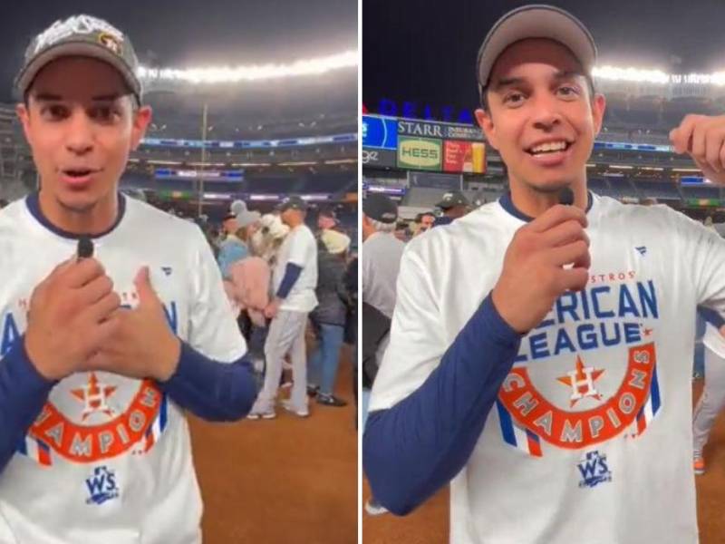 El catracho no ocultó su emoción y luego del triunfo con los Astros de Houston ante los Yankees de New York.