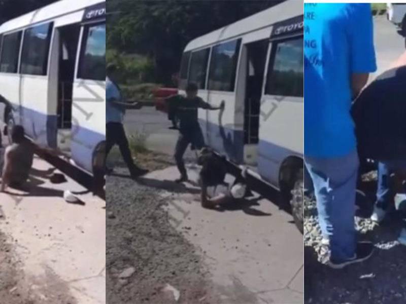 ¡A puño limpio! Buseros hondureños se van a los golpes y todo quedó registrado en video
