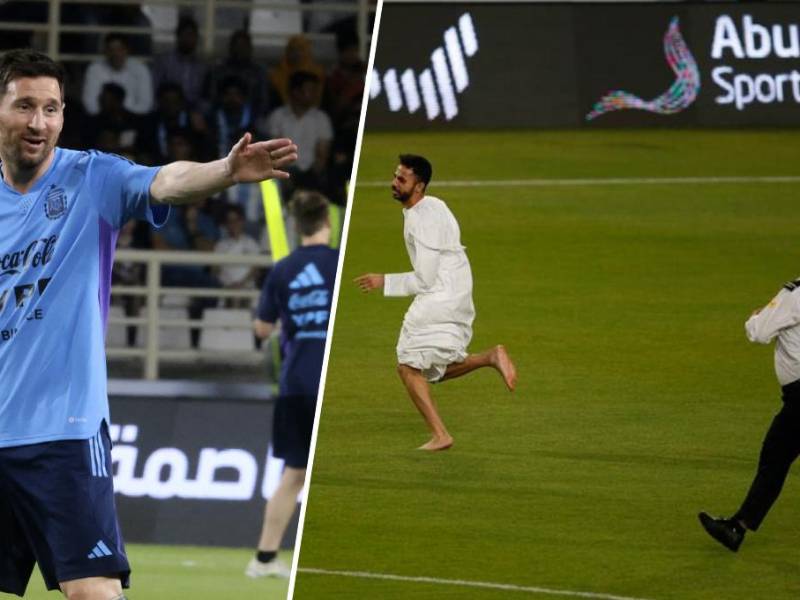 ¡Locura en Abu Dabi por Messi! Aficionado invade el entrenamiento de Argentina