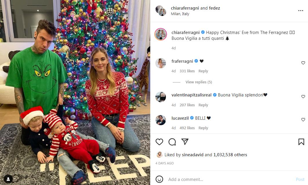 Fedez y Chiara son padres de dos niños: Leone, de 3 años, y la recién nacida Vittoria.