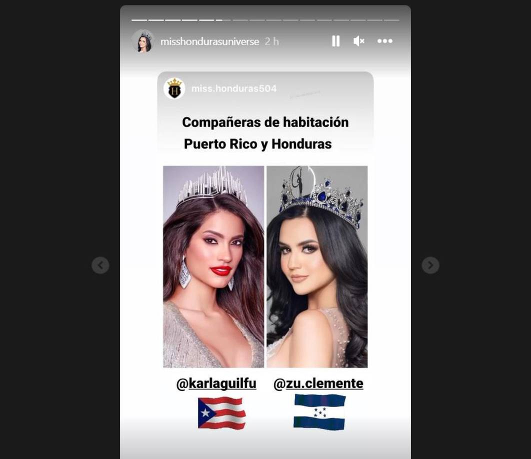 En la cuenta oficial de Instagram del Miss Honduras Universe compartieron varias stories en las que confirman que su “roommate” será nada más y nada menos que la espectacular Karla Guilfú, Miss Puerto Rico. 