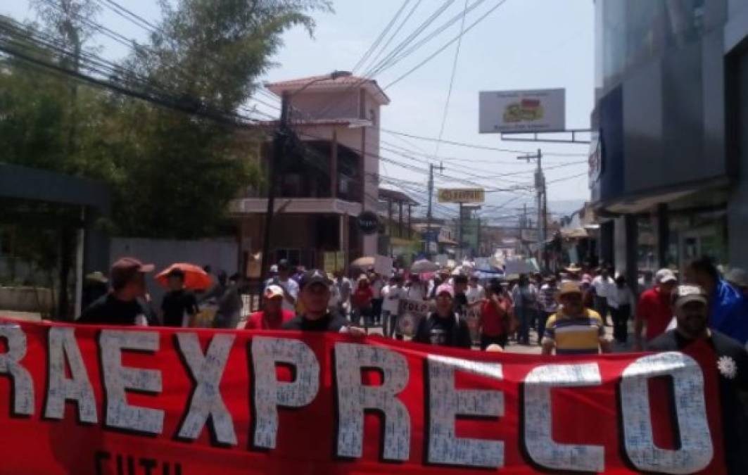 En La marcha de Santa Rosa participan los sindicatos de Copán Ocotepeque y Lempira.