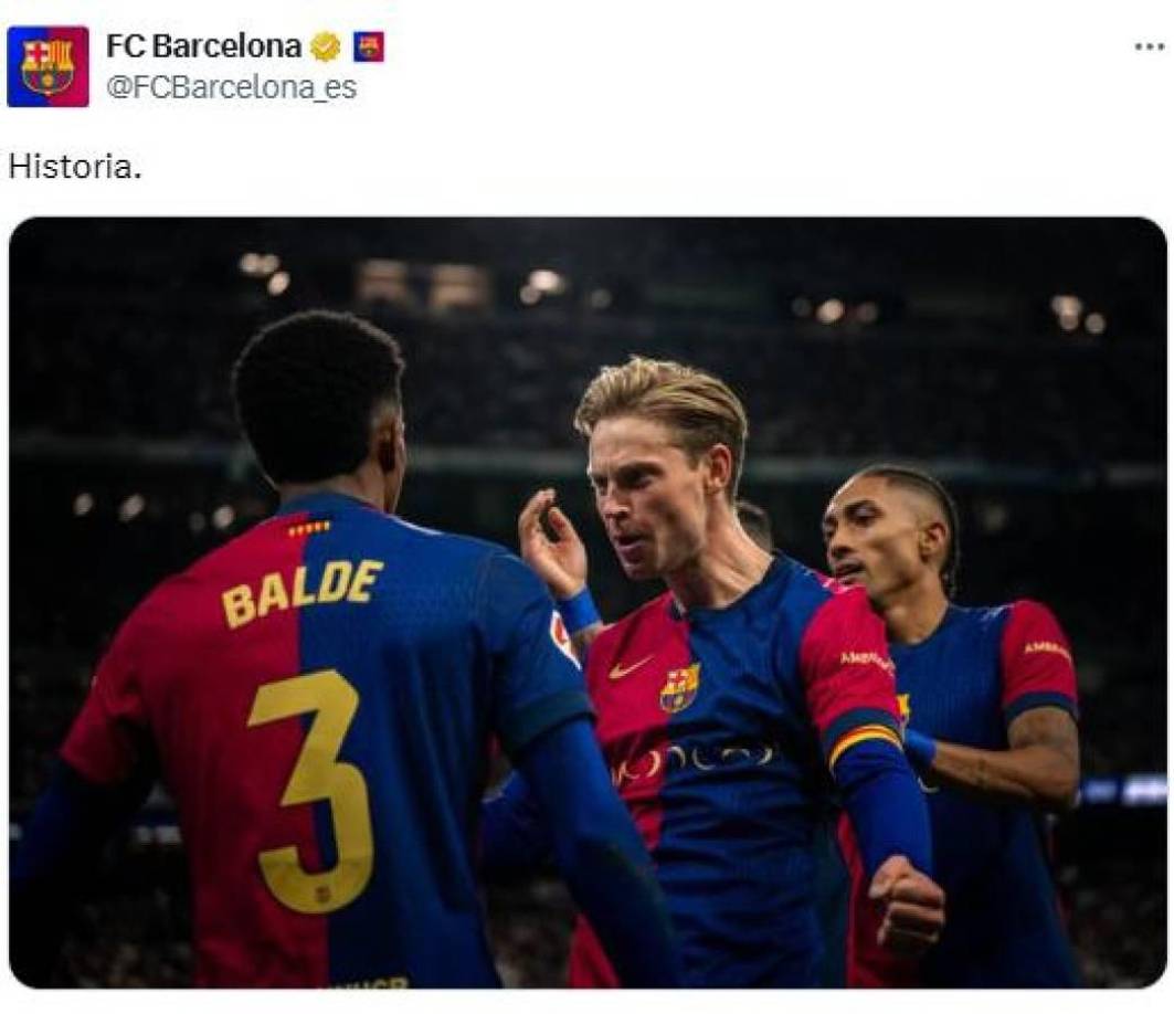 Con un simple “historia”, el conjunto blaugrana ilusionaba a sus millones de aficionados.