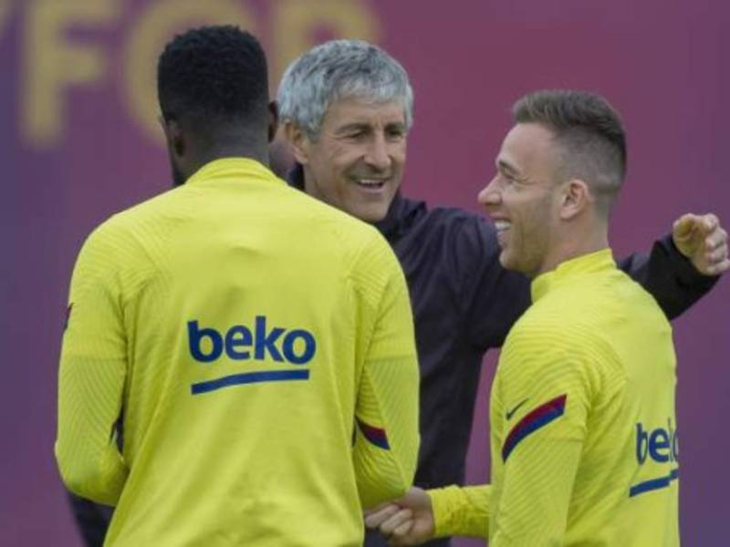 Quique Setién no descartó que Arthur pueda ser de la partido en el juego donde este sábado Barcelona visita al Celta de Vigo. Foto AS.