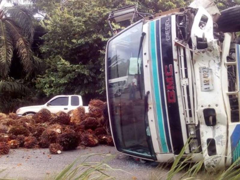 Imagen del accidente registrado en Colón, Honduras.