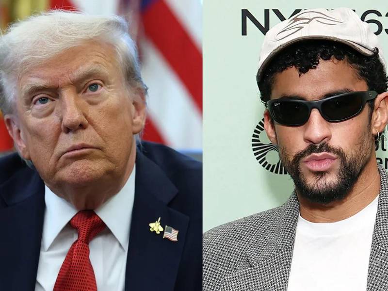 El presidente estadounidense Donald Trump y el cantante puertorriqueño, Bad Bunny.