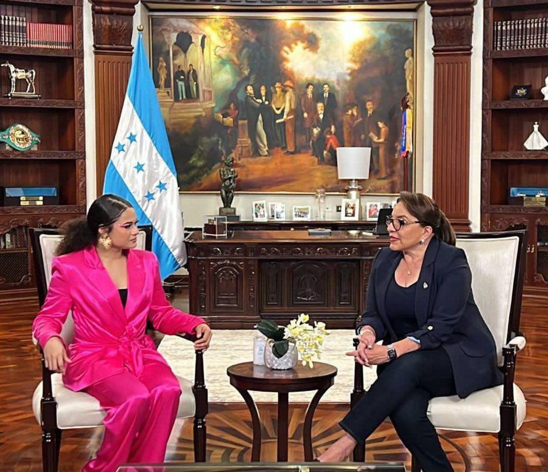 Cesia y la presidenta Xiomara mantuvieron un diálogo este miércoles en Casa Presidencial. 