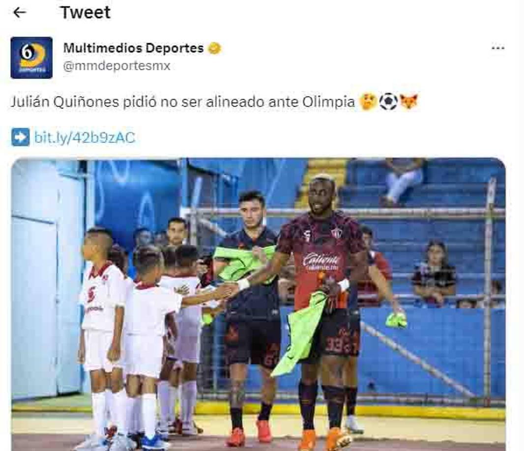 ”No está lesionado. Él manifestó que no estaba al 100% para jugar. Me pidió comprensión para no participar y esa es la razón”, explicó el entrenador Benjamín Mora en conferencia de prensa.