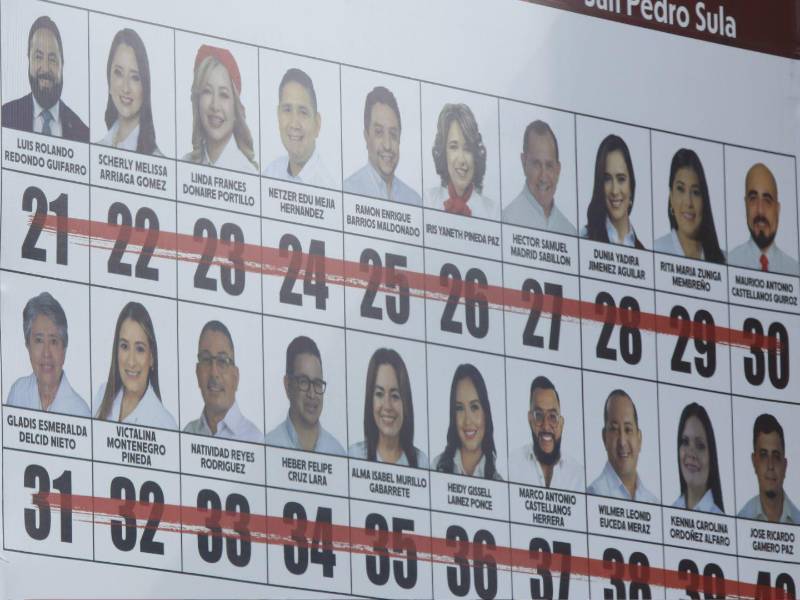 Esta es una de las pocas vallas, en la avenida Circunvalación de San Pedro Sula, que muestra en línea a los diputados de Libre.