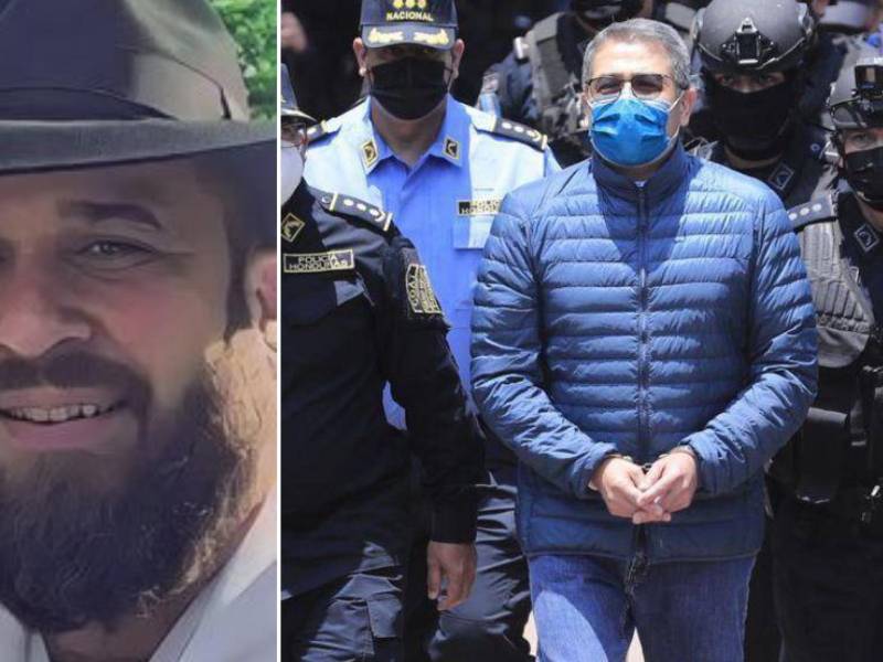 Fografía que muestra a Jorge Bar-Levy a la izquiera y Juan Orlando Hernández a la derecha.