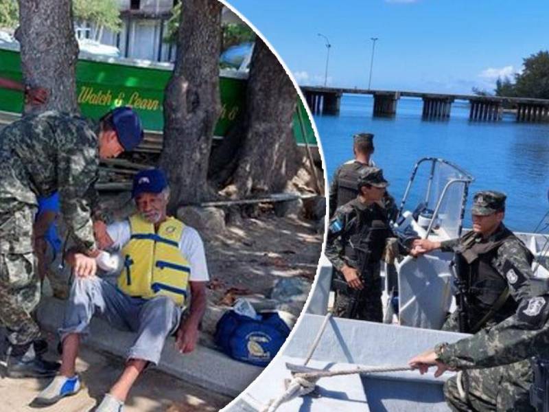Los hondureños fueron llevados al muelle de la Base Naval de Castilla para recibir asistencia médica.