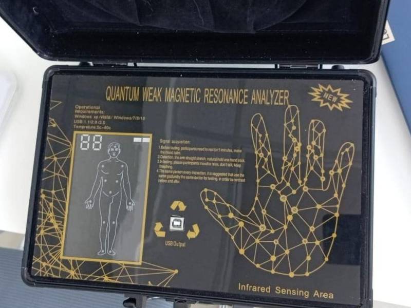 Esta es la denominada “máquina cuántica” utilizada para realizar los exámenes a los pacientes, cuyos resultados presentaban alteraciones.