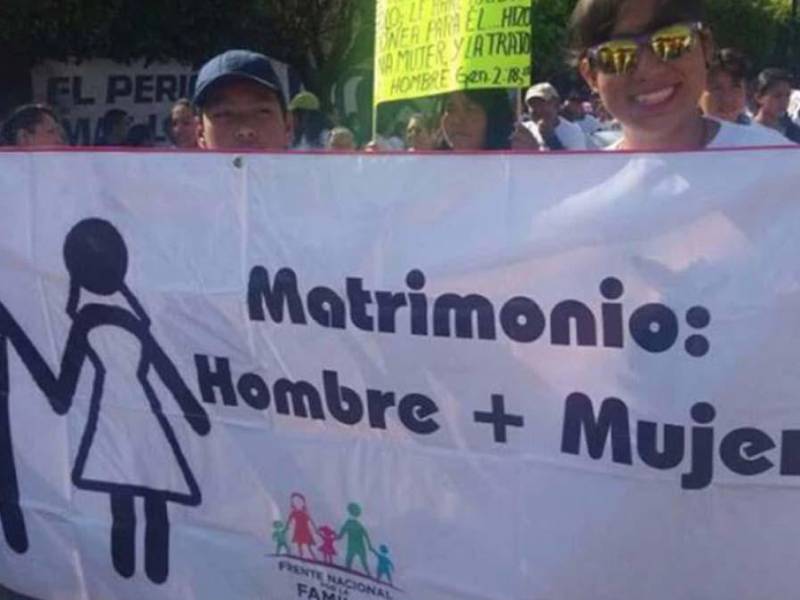 Foto referencial de una manifestación contra el matrimonio gay.