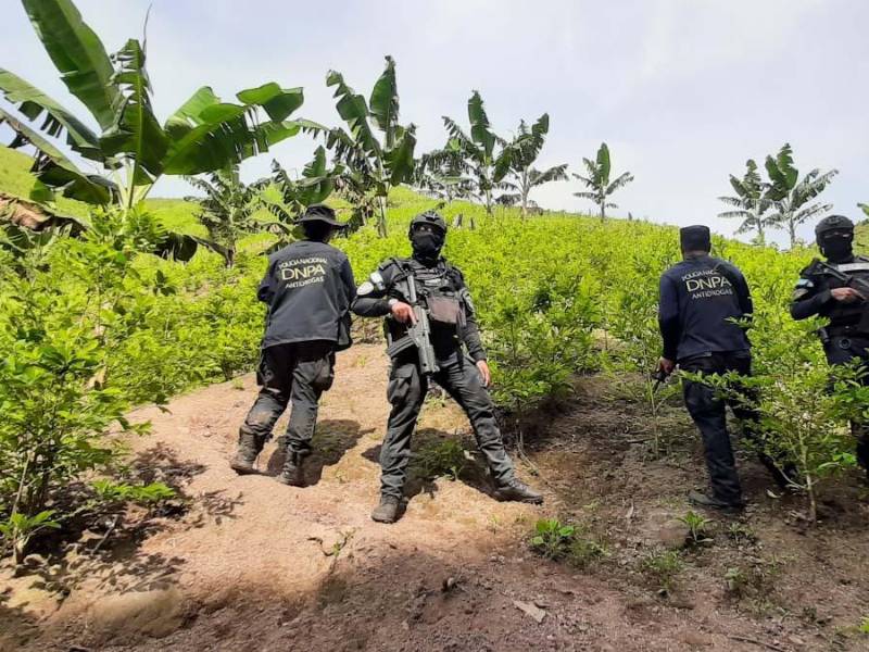 Agentes de la Policía resguardan la propiedad.