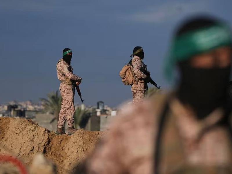 Integrantes del grupo islamista palestino <b>Hamás.</b>