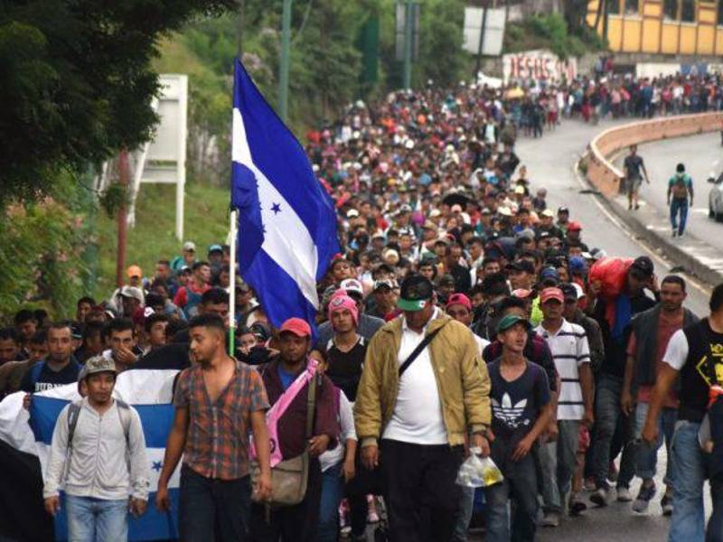 Caravana de migrantes hondureños. Fotografía de referencia.