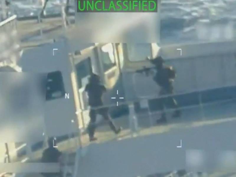 Captura de un vídeo publicado por la Fiscal General Pamela Bondi en la red social X petrolero incautado por Estados Unidos frente a las costas de Venezuela el miércoles.