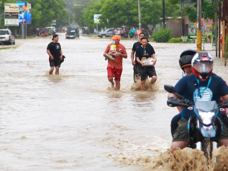 Foto de archivo de lluvias en San Pedro Sula.
