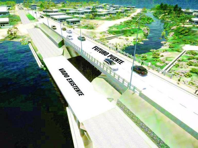 Así se prevé quedará el puente que se construirá en la carretera a Jucutuma, reemplazando el vado existente.