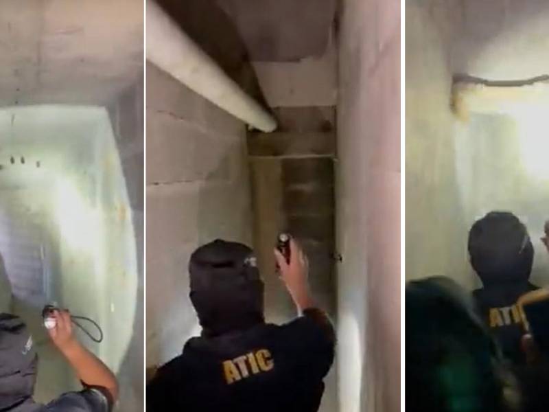 Imágenes del túnel encontrado en una vivienda.