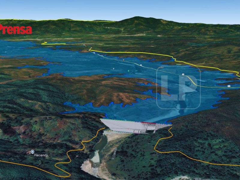 Así se verá la represa y su respectivo embalse, una vez construido el proyecto. Se estima que las obras tardarán seis años. Según el gobierno, en octubre de 2025 inicia el proyecto.